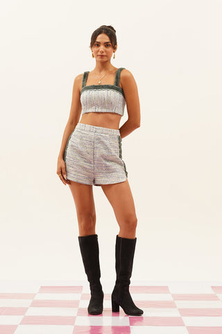 Ylva Tweed High Waist Shorts