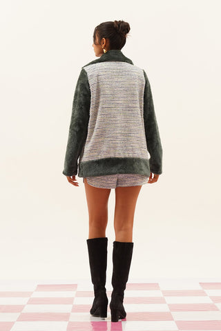Vaila Tweed and Fur Jacket