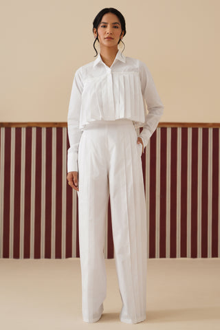 Alba White Pleated Co-ord
