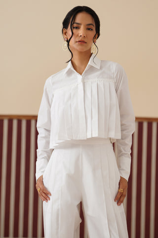 Alba White Pleated Co-ord