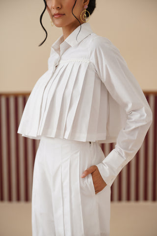Alba White Pleated Co-ord