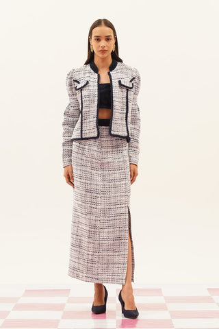 Zaria Tweed Open Jacket
