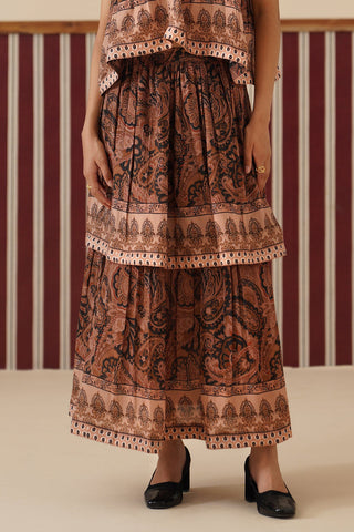 Arabel Tiered Midi Skirt