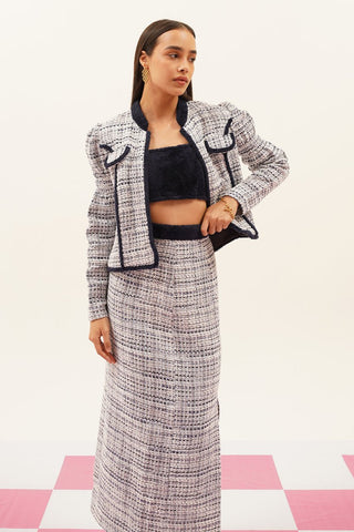 Zaria Tweed Open Jacket