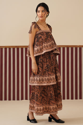 Arabel Tiered Midi Skirt