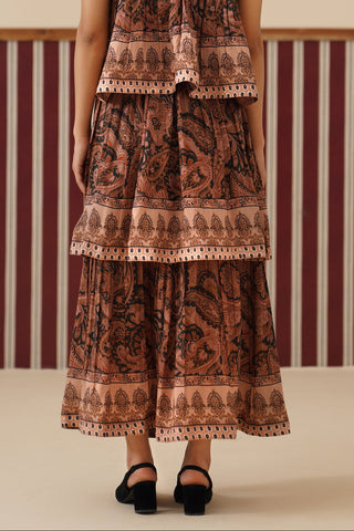 Arabel Tiered Midi Skirt