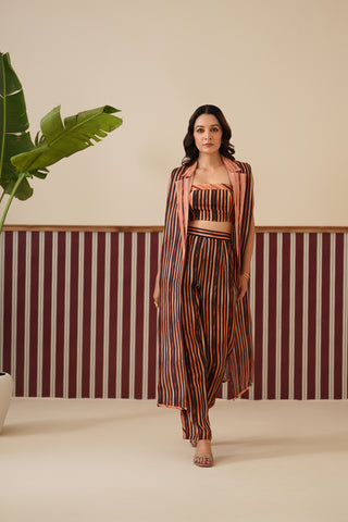 Seren Striped Sleeveless Jacket