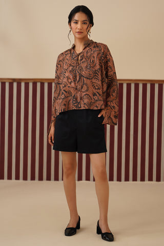 Zaya Paisley Pintuck Blouse