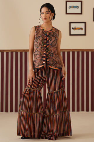 Leora Paisley Tie-Up Top