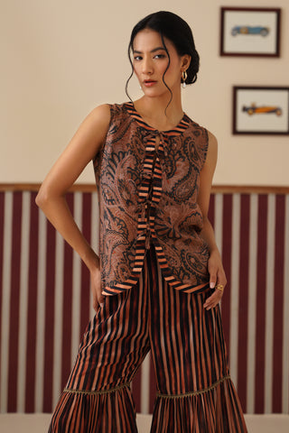 Leora Paisley Tie-Up Top