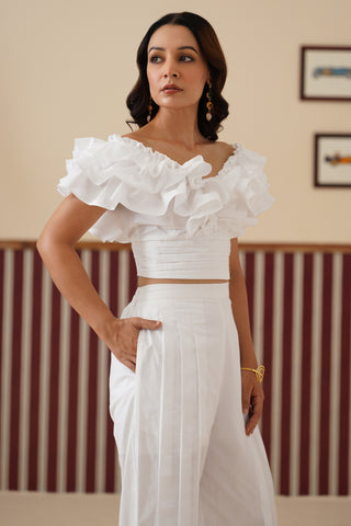 Alba pleated Crop Shirt