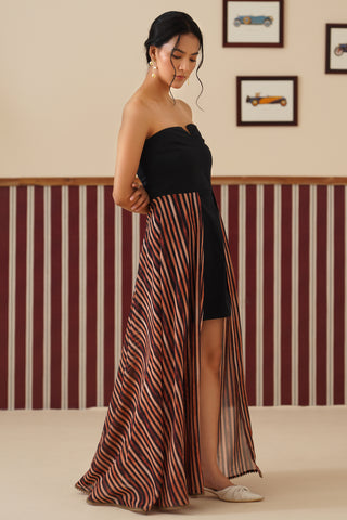 Noor Black Dual Hem Dress