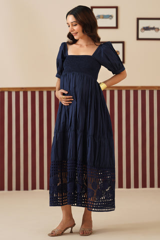 Maella Navy Blue Maternity Dress