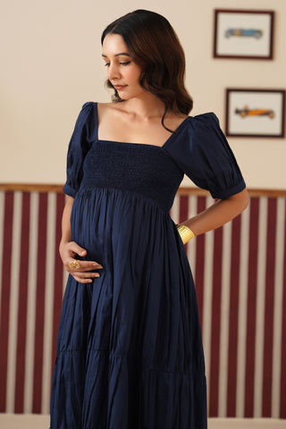 Maella Navy Blue Maternity Dress