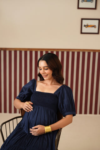 Maella Navy Blue Maternity Dress