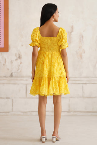 Calista Paisley Yellow Dress