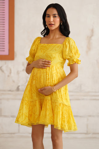 Calista Maternity Yellow Dress