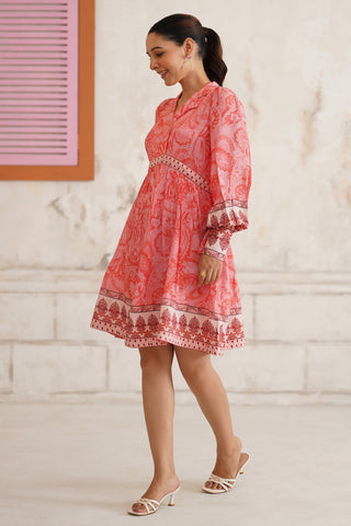 Kalila Coral Paisley Dress