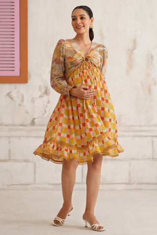 Saffira Ochre Maternity Dress