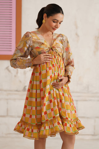 Saffira Ochre Maternity Dress
