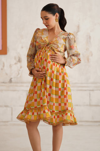 Saffira Ochre Maternity Dress