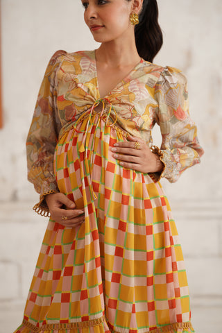 Saffira Ochre Maternity Dress