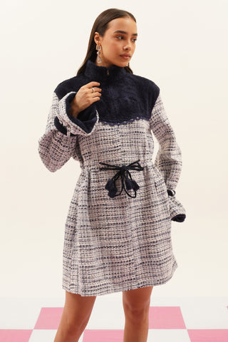 Iskra Tweed and Fur  Dress