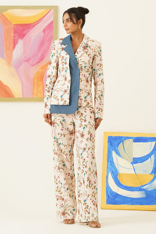 Mirella Printed White Co-ord Set