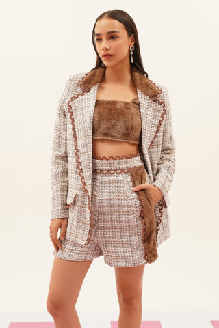 Amaris Oversized Tweed Blazer