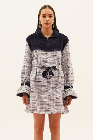 Iskra Tweed and Fur  Dress