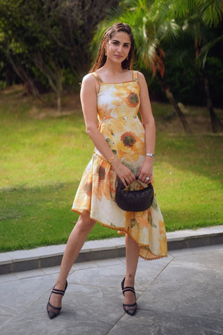 Soleil Asymmetric Printed Dress