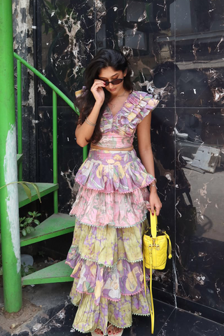 Garden Printed Ruffled Set
