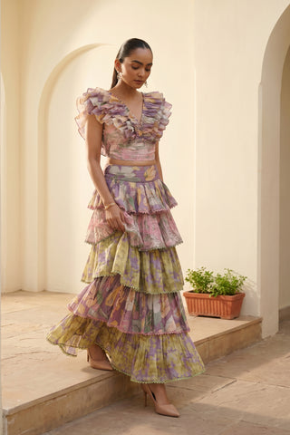 Garden Printed Ruffled Set