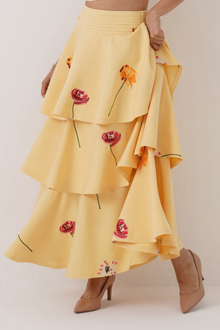 Verbena Tiered Embroidered Skirt