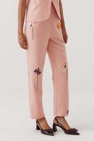 Peony Embroidered Trousers
