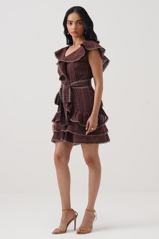 Bordeaux Flounced Skort Dress