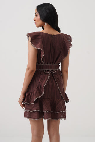 Bordeaux Flounced Skort Dress
