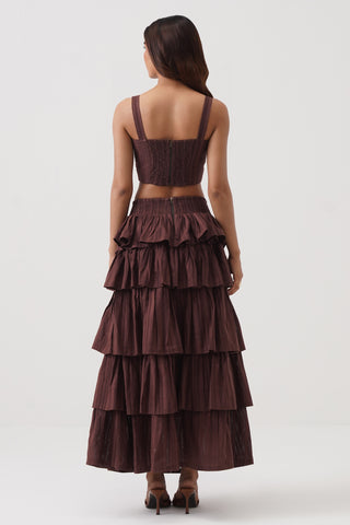 Cascade tierred skirt