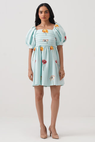 Bluebell Embroidered Puff Sleeve Dress