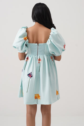 Bluebell Embroidered Puff Sleeve Dress