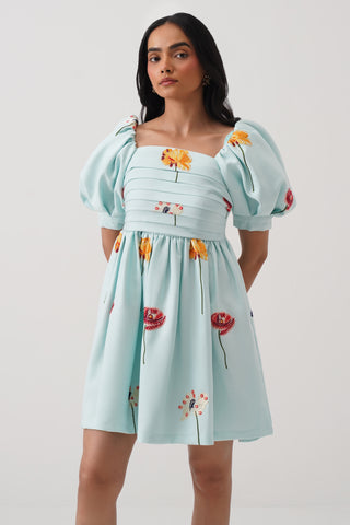 Bluebell Embroidered Puff Sleeve Dress