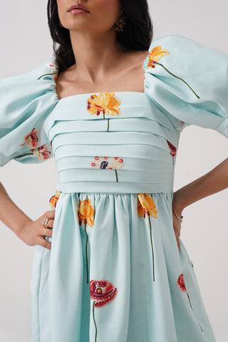 Bluebell Embroidered Puff Sleeve Dress