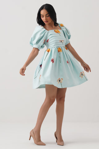Bluebell Embroidered Puff Sleeve Dress