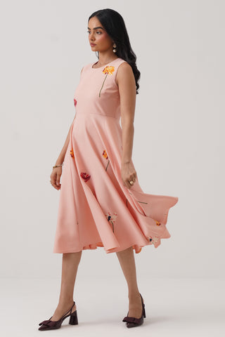 Gardenia Embroidered Midi Dress