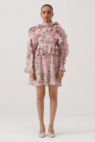 Daphne Ruffled Open Back Dress