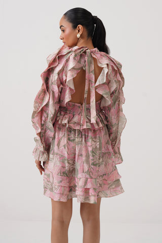 Daphne Ruffled Open Back Dress