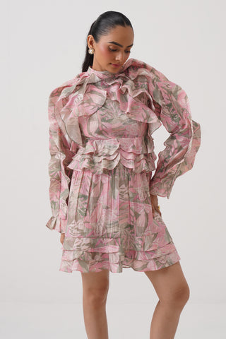 Daphne Ruffled Open Back Dress