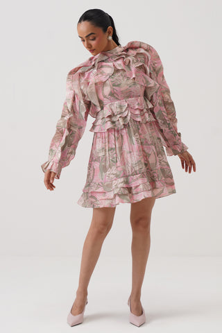 Daphne Ruffled Open Back Dress