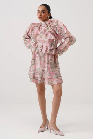 Daphne Ruffled Open Back Dress