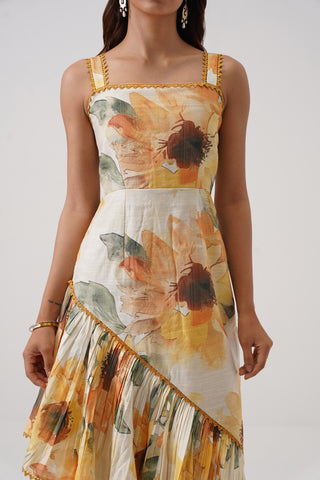 Soleil Asymmetric Printed Dress